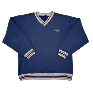 Vintage Wilson Authentic Sweatshirt Men Size Medium V Neck Pullover Retro Tennis